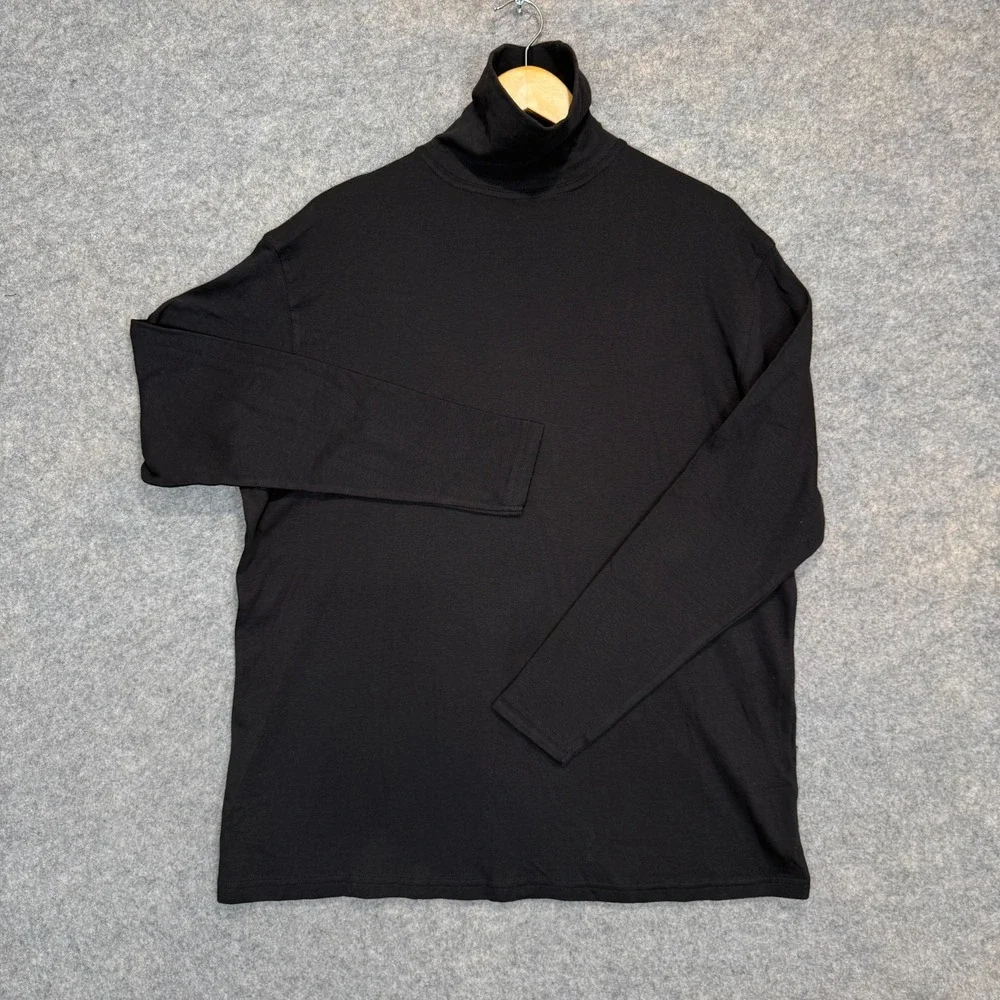 James Pringle Turtleneck Long Sleeve Shirt‎ Mens XL Extra Large Black Knit NEW
